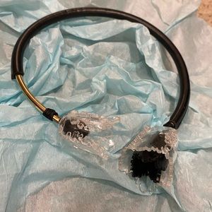 Contemporary leather and metal chocker